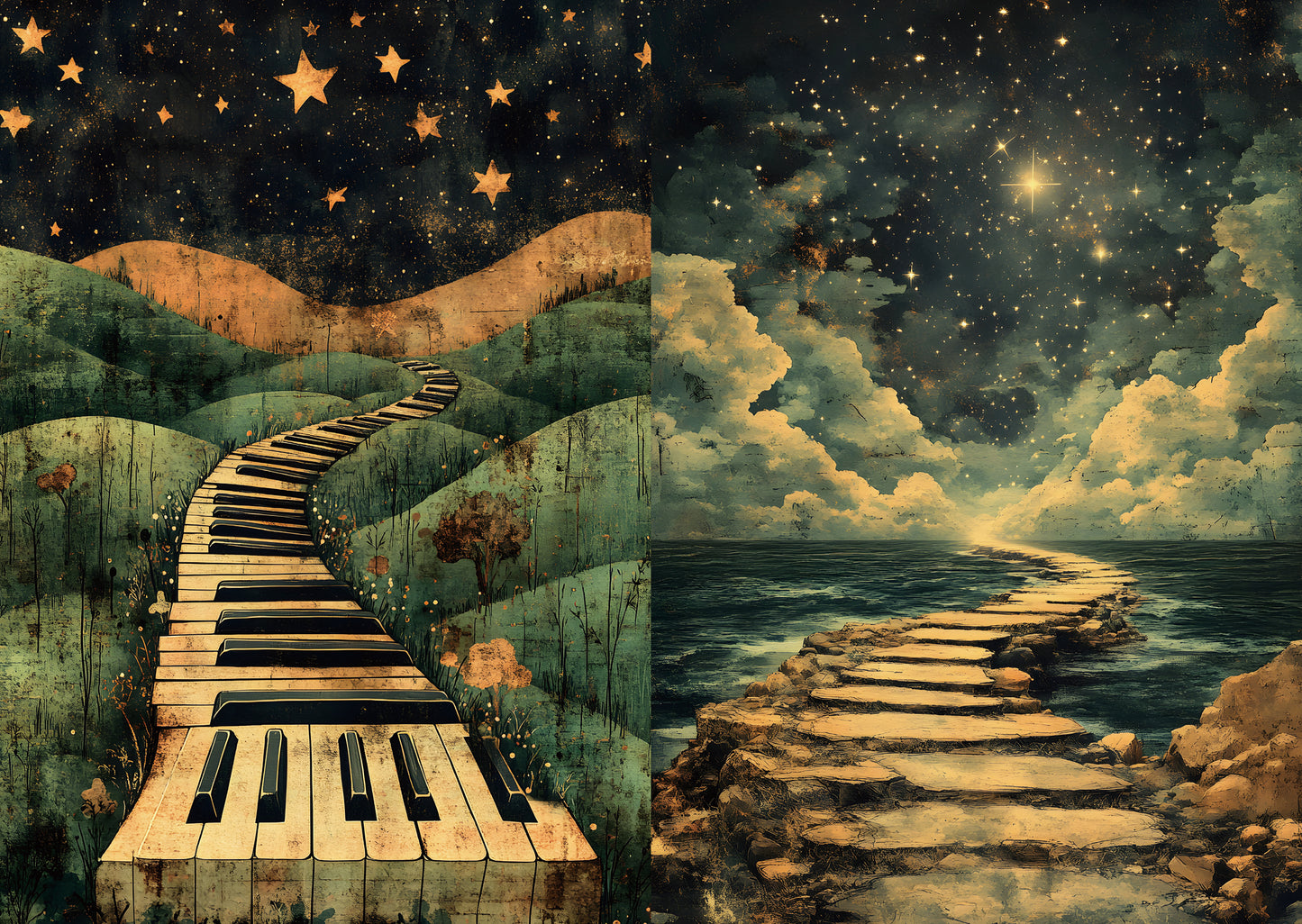 Torn Paper Scrapbooking Papers Surreal Starry Tales TPB-011