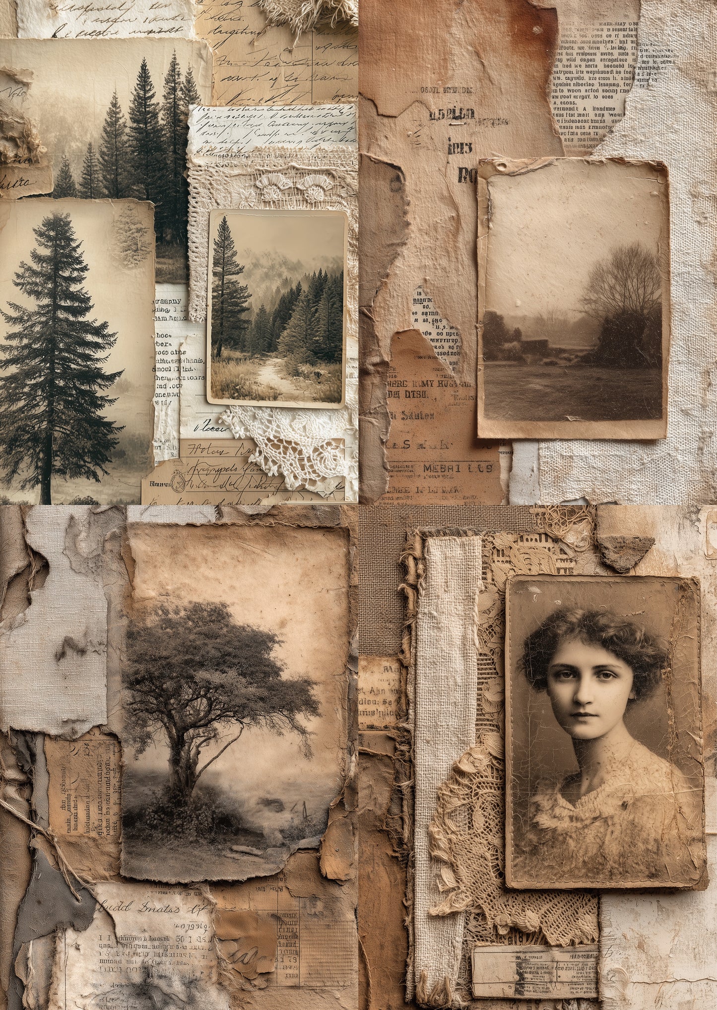 Torn Paper Scrapbooking Papers Timeless Paper Fragments TPB-012