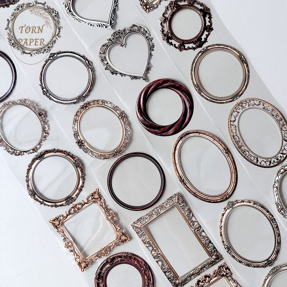Torn Paper_ Beautiful Antique Frames 3D Gloss PET Tape 200cm TPM 004(1Loop)