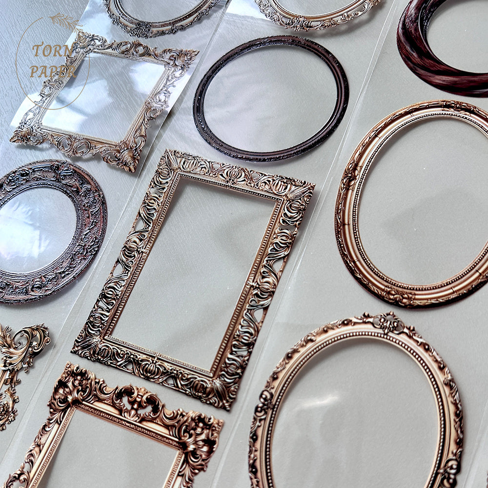 Torn Paper_ Beautiful Antique Frames 3D Gloss PET Tape 200cm TPM 004(1Loop)