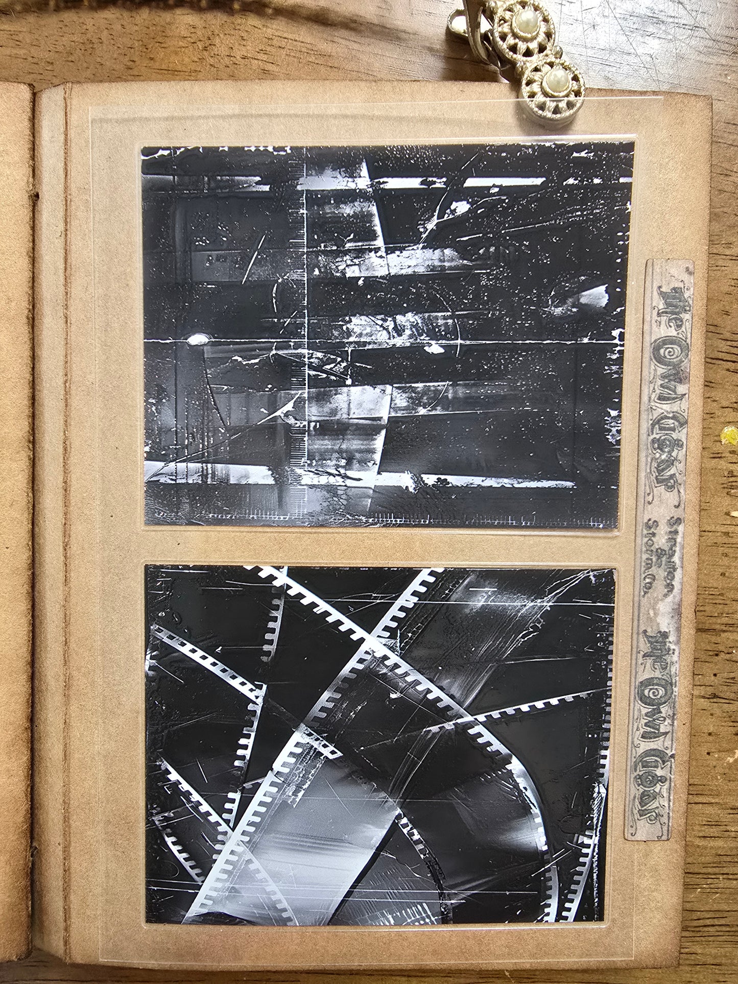 Torn Paper_ Vintage Old Filmstrip 3D Print PET Stickerbook 10sheets TPM 043