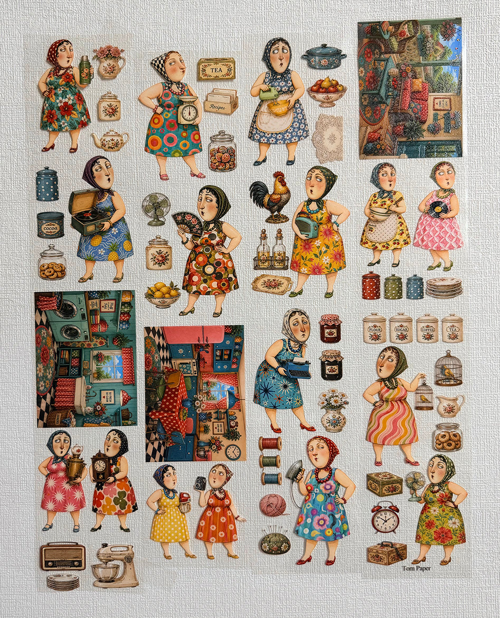 Torn Paper_ The Chatty European Ladies 3D Print PET Tape 200cm TPM 104[1Loop]
