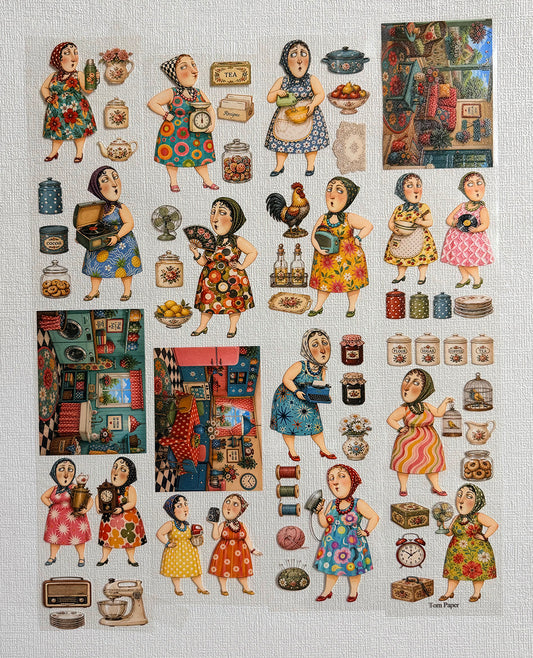 Torn Paper_ The Chatty European Ladies 3D Print PET Tape 200cm TPM 104[1Loop]