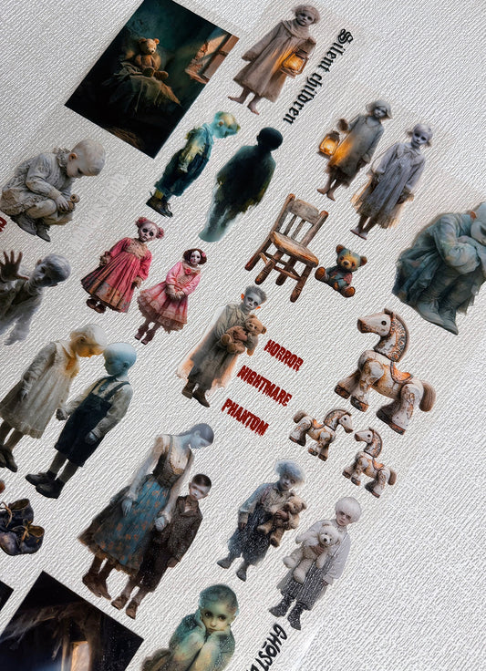 Torn Paper_ Pale Souls & Silent Eyes 3D Print PET Tape 200cm TPM 096[1Loop]