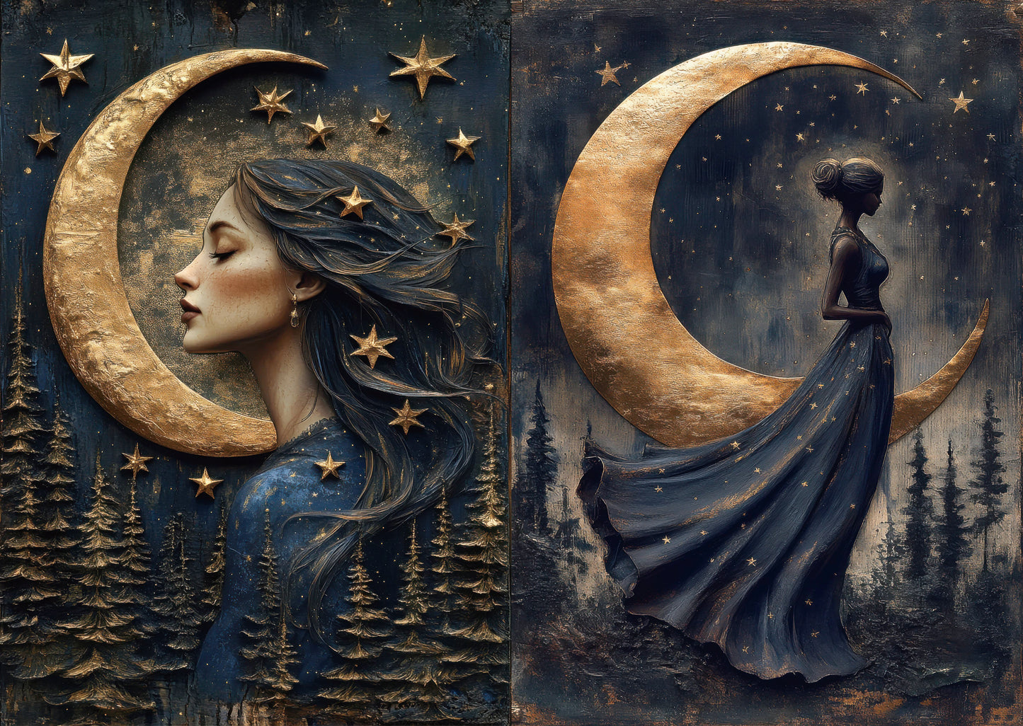 Torn Paper Scrapbooking Papers Nocturne of the Enchanted Forest TPB-008