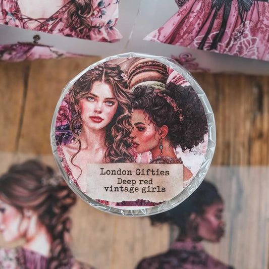 London Gifties_ Deep red vintage girls 3D Gloss PET Tape 10m[Whole] LG 298