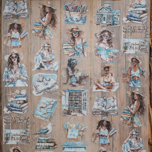 London Gifties_ Beach read girls 3D Gloss PET Tape 10m[1Loop] LG 307