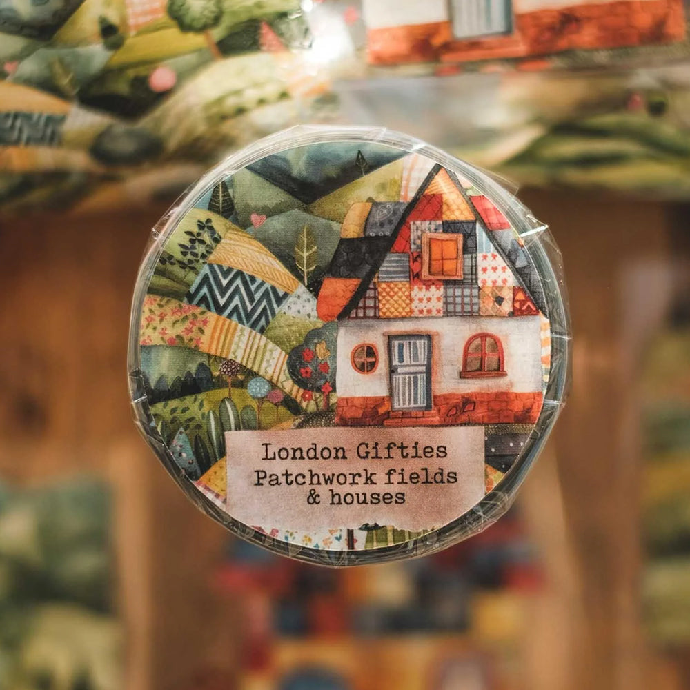 London Gifties_ Patchwork fields & houses 3D Gloss Kiss Cut PET Tape 10m[1Loop] LG 467