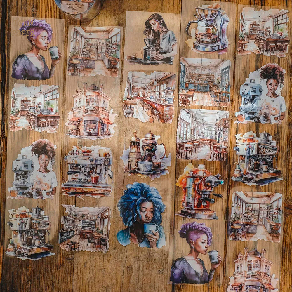 London Gifties_ Cosy coffee shop Hologram PET Tape 10m[1Loop] LG 182