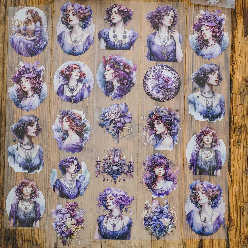 London Gifties_ Purple vintage fancy ladies matt PET Tape 10m[Whole] LG 056