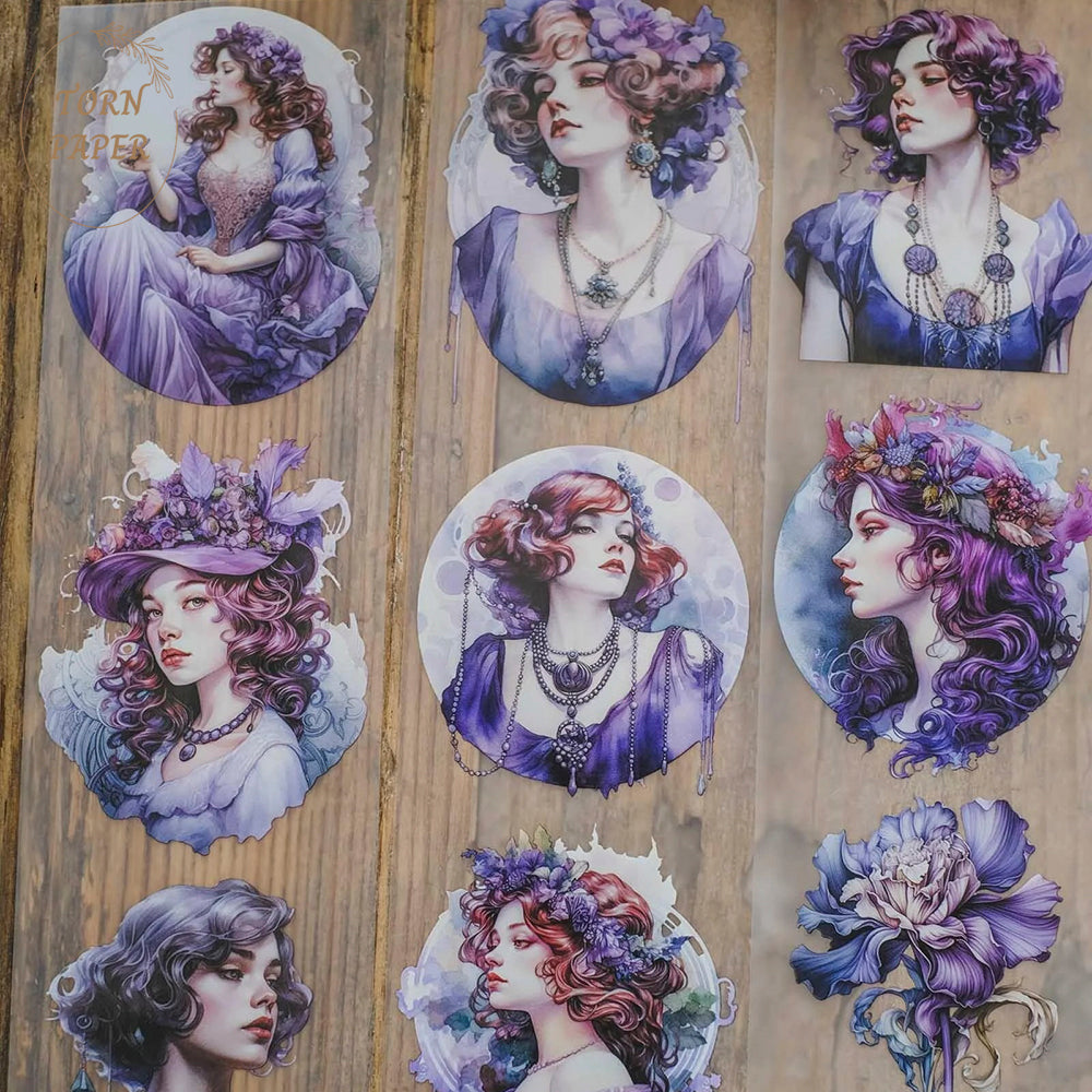 London Gifties_ Purple vintage fancy ladies matt PET Tape 10m[Whole] LG 056