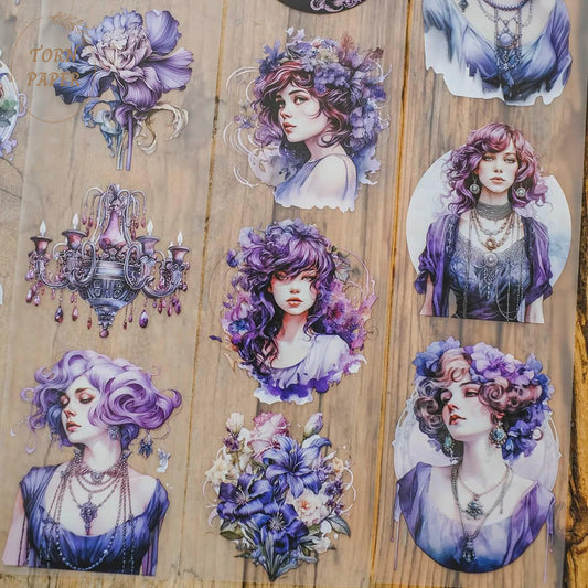 London Gifties_ Purple vintage fancy ladies matt PET Tape[1Loop] LG 056