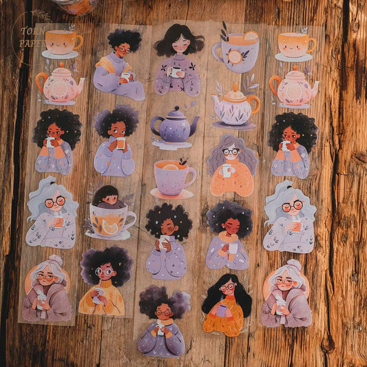London Gifties_ dreamy earl grey tea girls 3D Gloss PET Tape 10m[Whole] LG 216