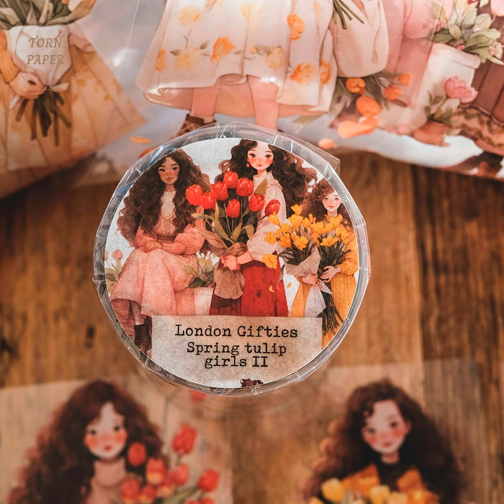 London Gifties_ spring tulip girls II 3D Gloss PET Tape 10m[1Loop] LG 224