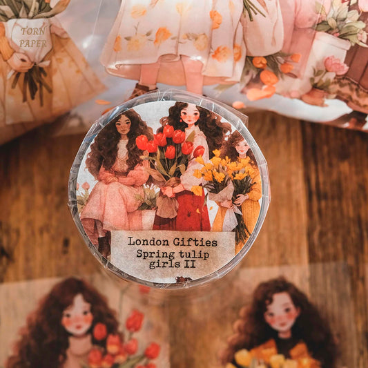 London Gifties_ spring tulip girls II 3D Gloss PET Tape 10m[1Loop] LG 224