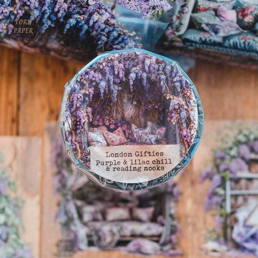 London Gifties_ purple & lilac chill & reading nook 3DGloss PET Tape 10m[1Loop] (컷 LG 202