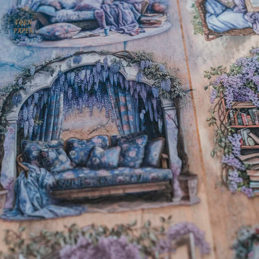 London Gifties_ purple & lilac chill & reading nook 3DGloss PET Tape 10m[1Loop] (컷 LG 202
