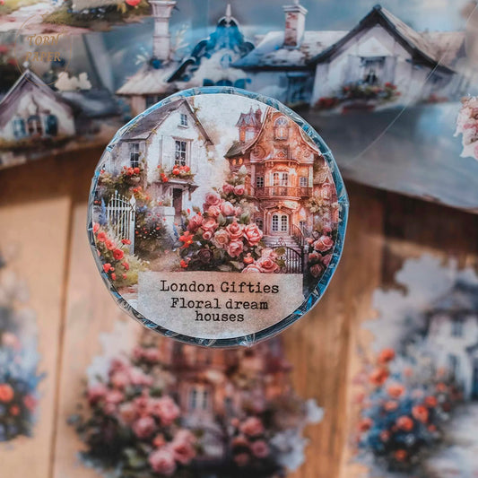 London Gifties_ floral dream houses 3D Gloss PET Tape 10m[1Loop] LG 206