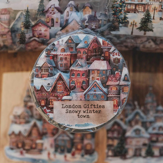 London Gifties_ Snowy winter town 3D Gloss Kiss Cut PET Tape 10m[1Loop] LG 449