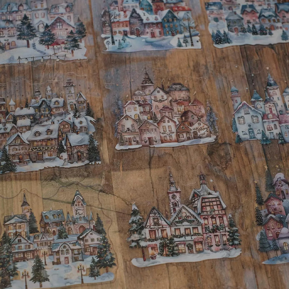 London Gifties_ Snowy winter town 3D Gloss Kiss Cut PET Tape 10m[Whole] LG 449