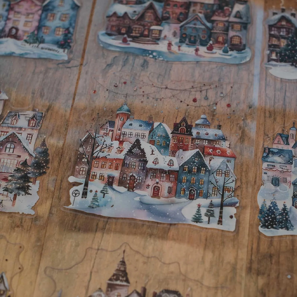London Gifties_ Snowy winter town 3D Gloss Kiss Cut PET Tape 10m[Whole] LG 449