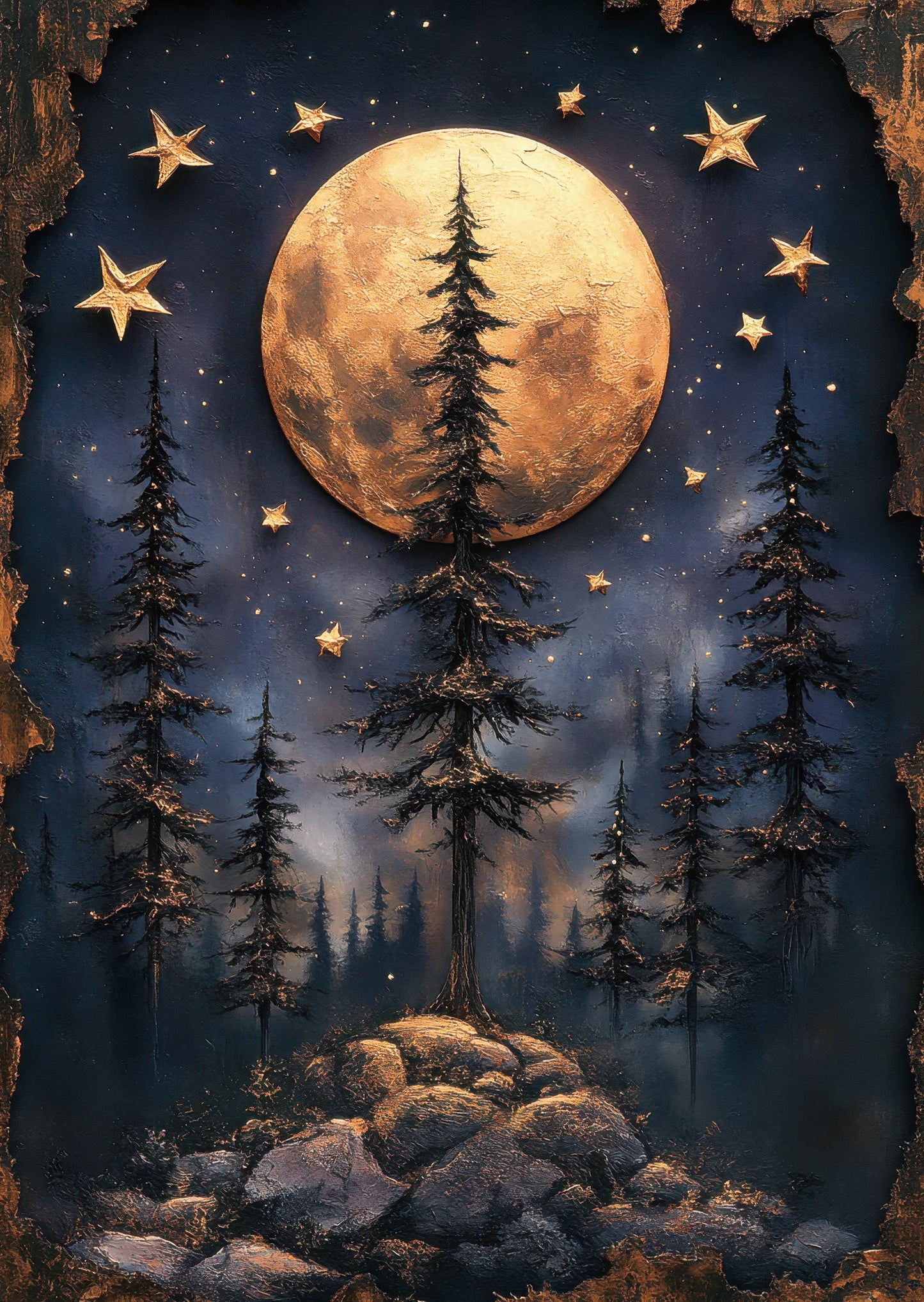 Torn Paper Scrapbooking Papers Nocturne of the Enchanted Forest TPB-008