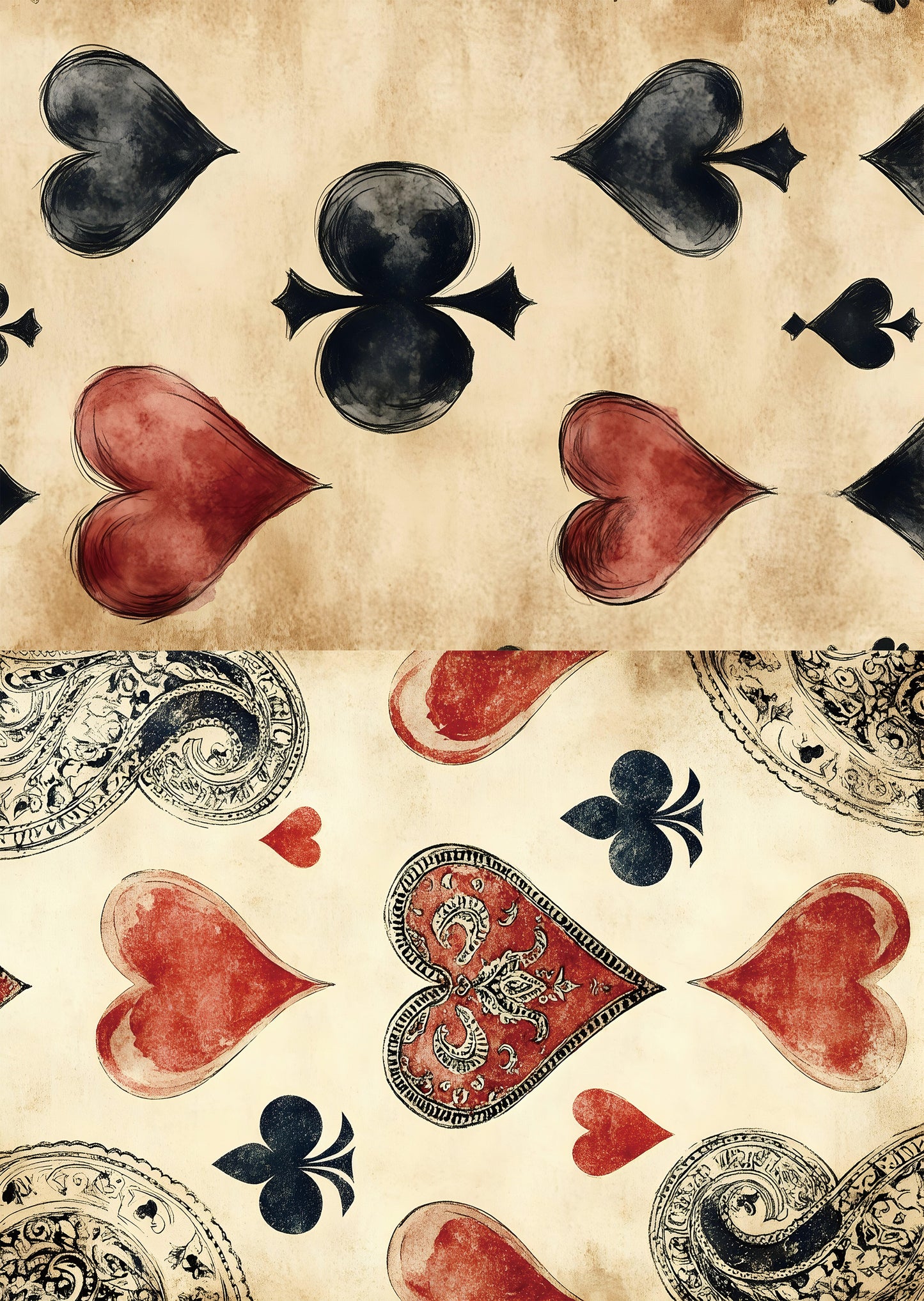 Torn Paper Scrapbooking Papers The Queen's Deck TPB-031