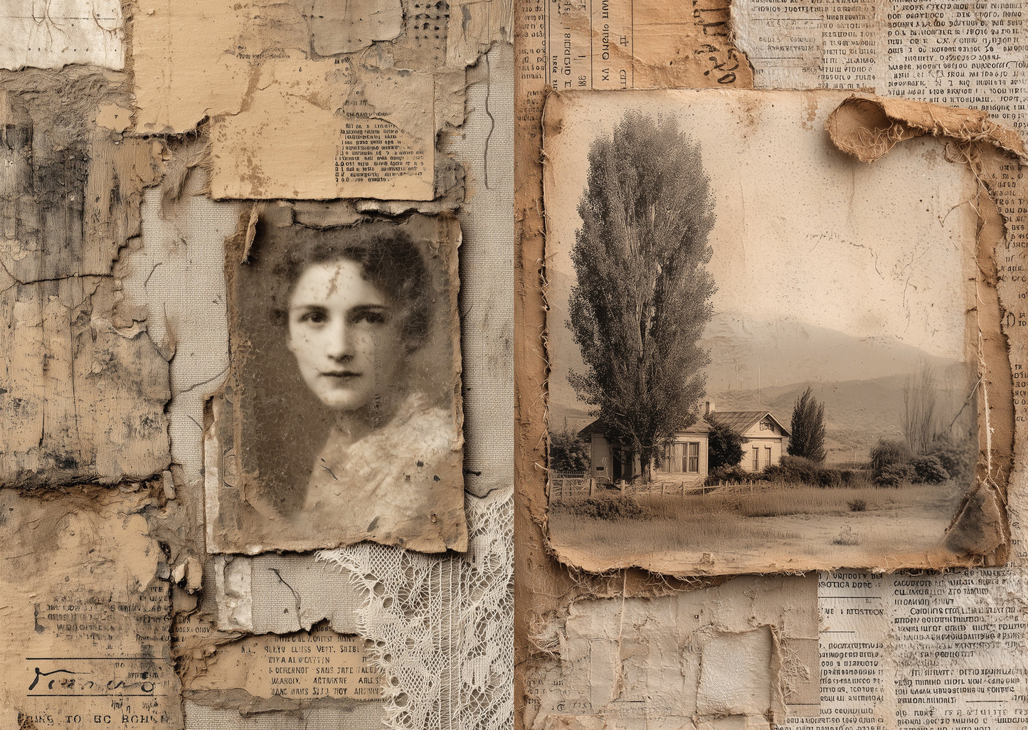 Torn Paper Scrapbooking Papers Timeless Paper Fragments TPB-012