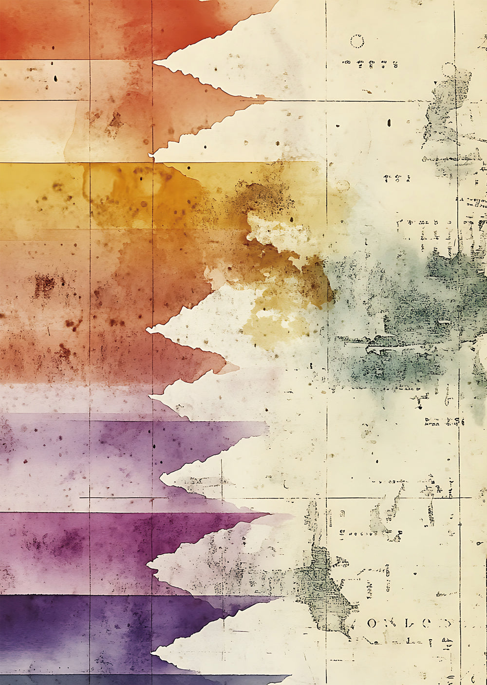 Torn Paper Scrapbooking Papers Color Theory TPB-027