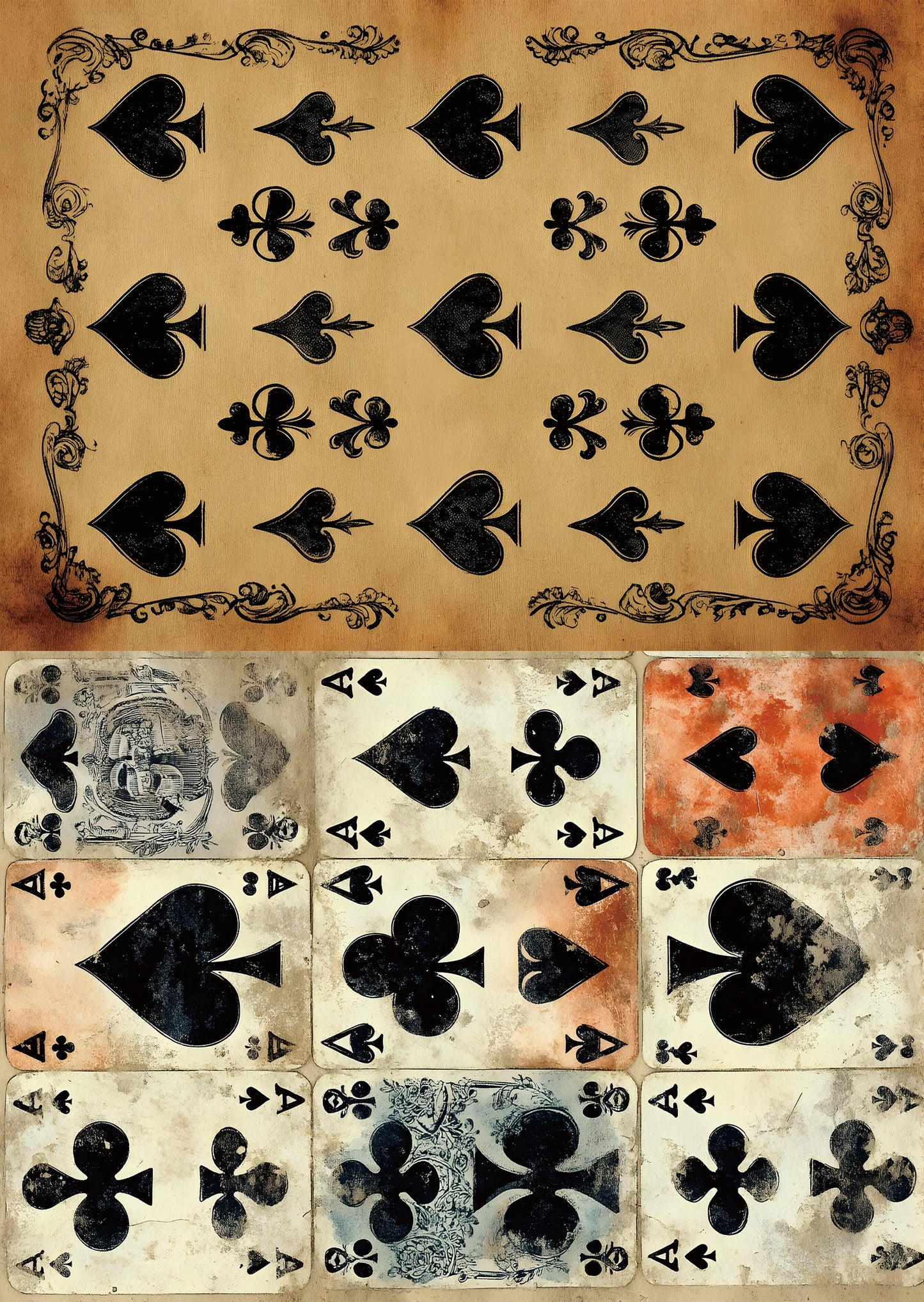 Torn Paper Scrapbooking Papers The Queen's Deck TPB-031