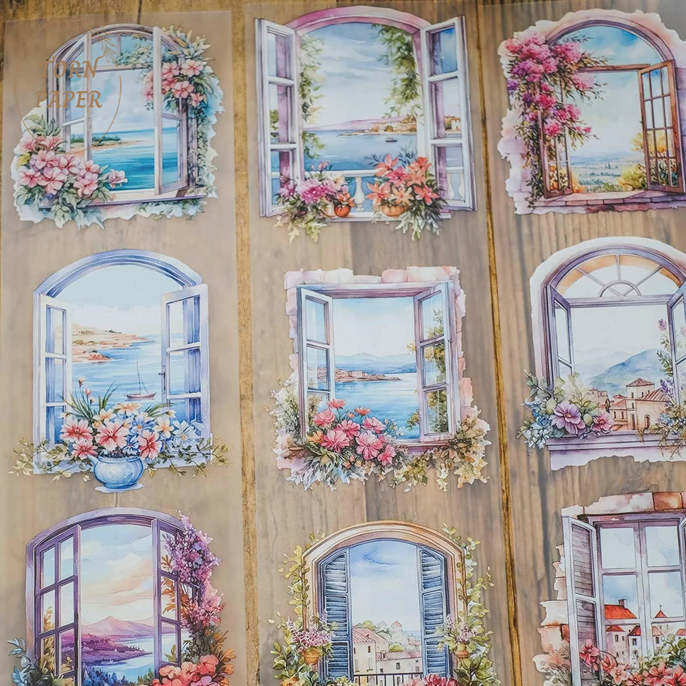 London Gifties_ Colourful summer floral windows matt PET Tape[1Loop] LG 035