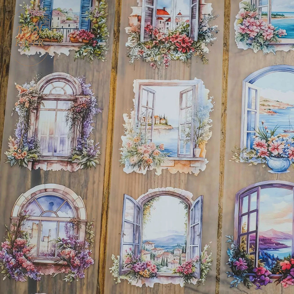 London Gifties_ Colourful summer floral windows matt PET Tape[1Loop] LG 035