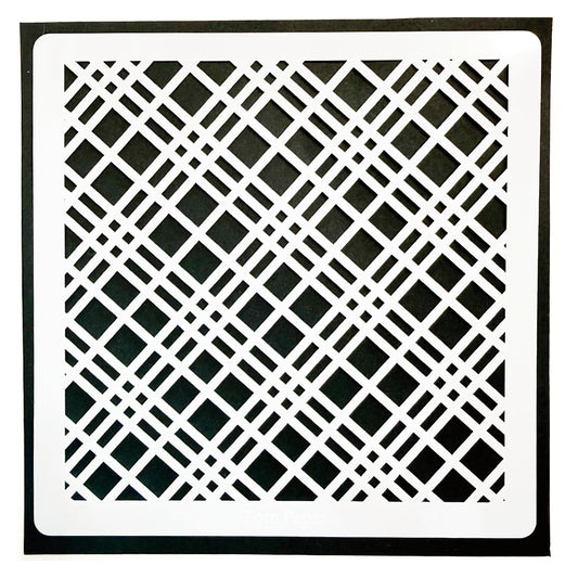 Torn Paper_ Woven Grid Stencil TPS 006