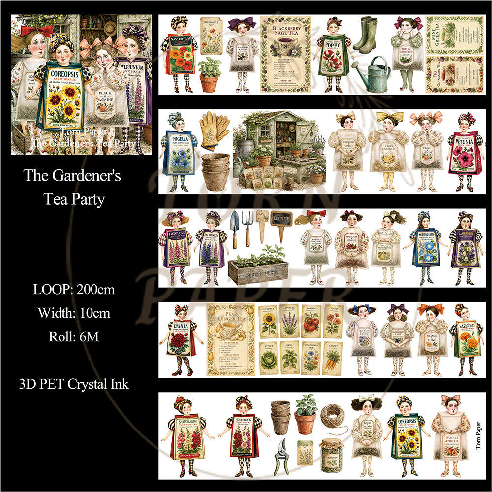 Torn Paper_ The Gardener's Tea Party 3D Print PET Tape 200cm TPM 124[1Loop]