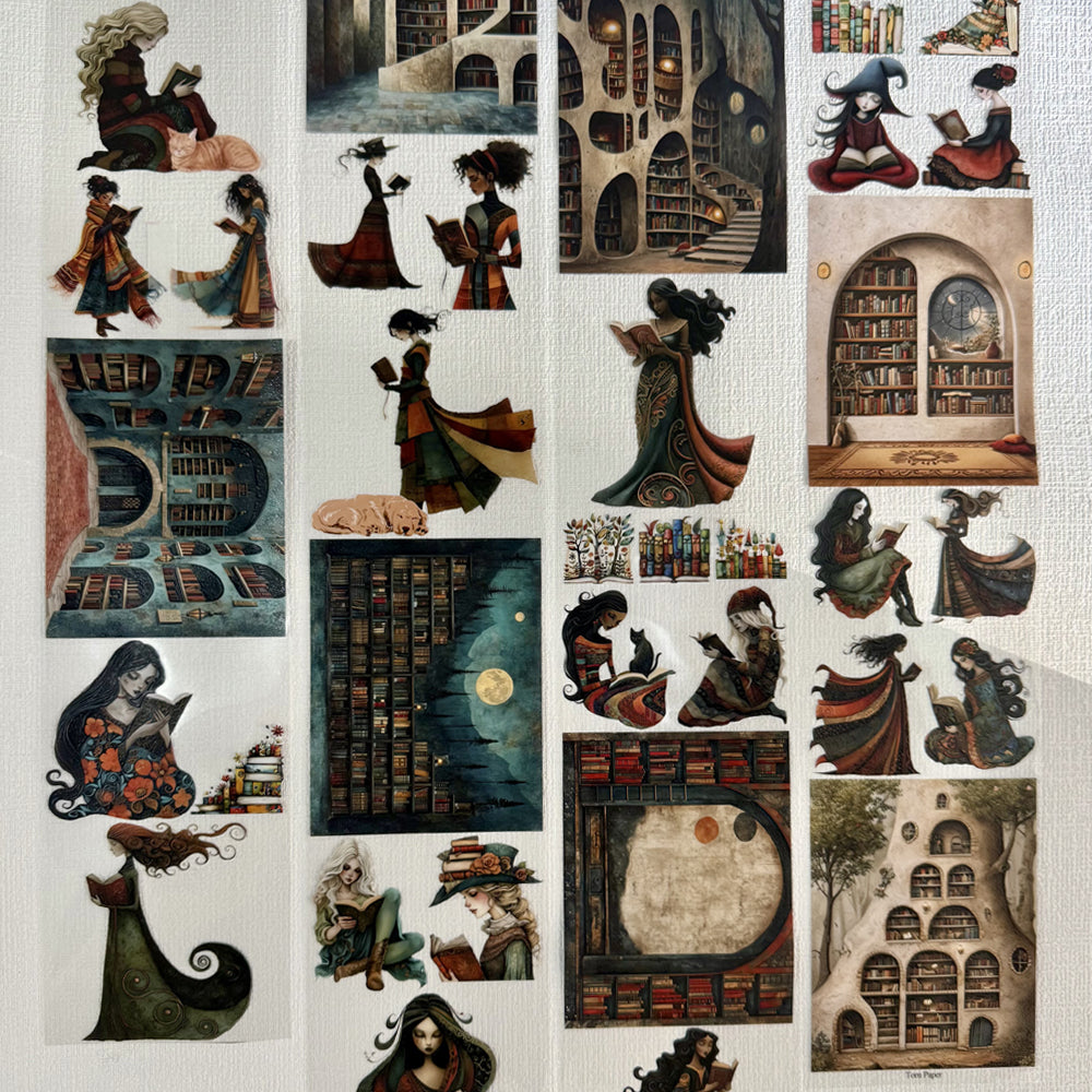 Torn Paper_  Bohemian Reading Dolls 3D Print PET Tape 200cm TPM 028[1Loop]