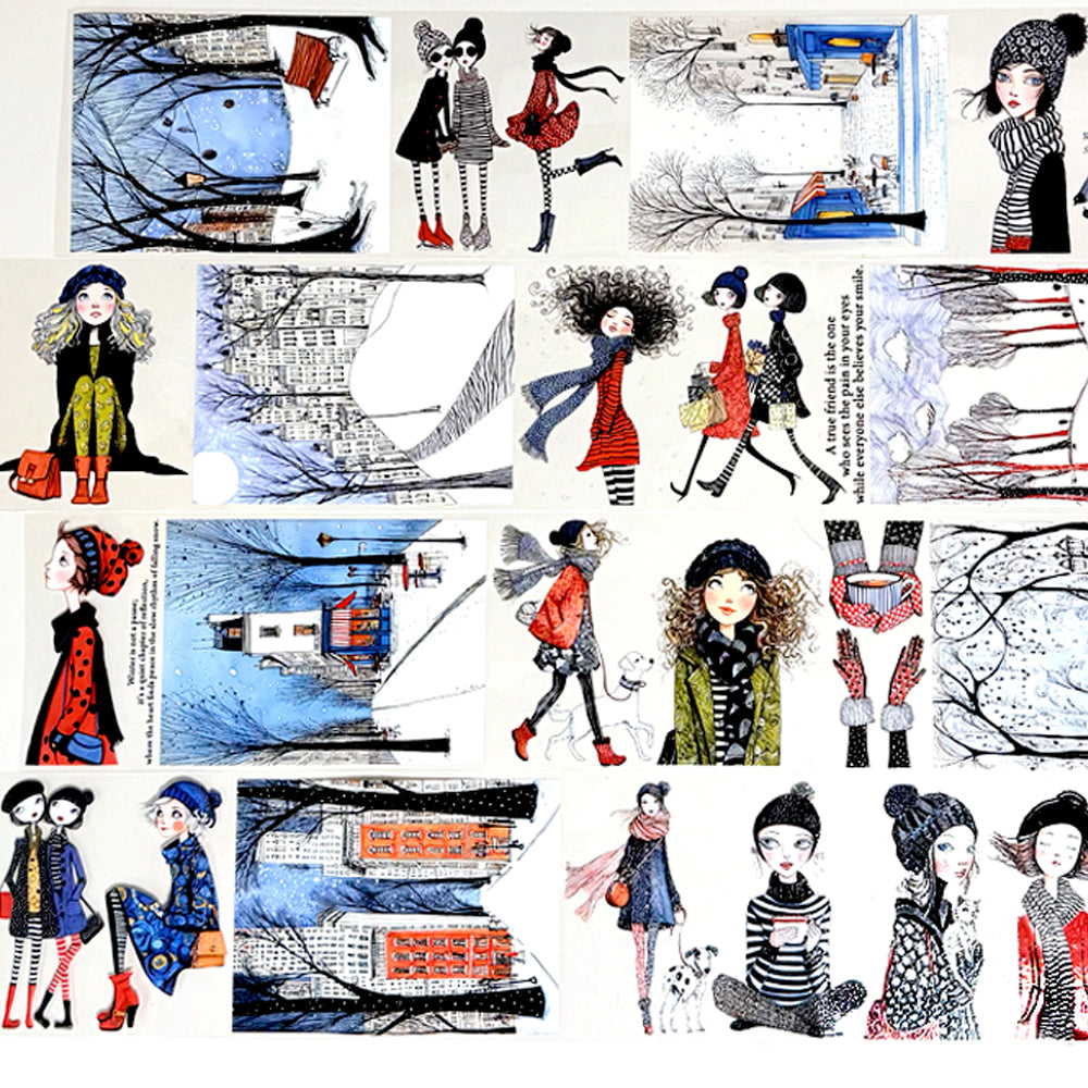 Torn Paper_ Nordic Whimsy Girls 3D Print PET Tape 200cm TPM 048[1Loop]
