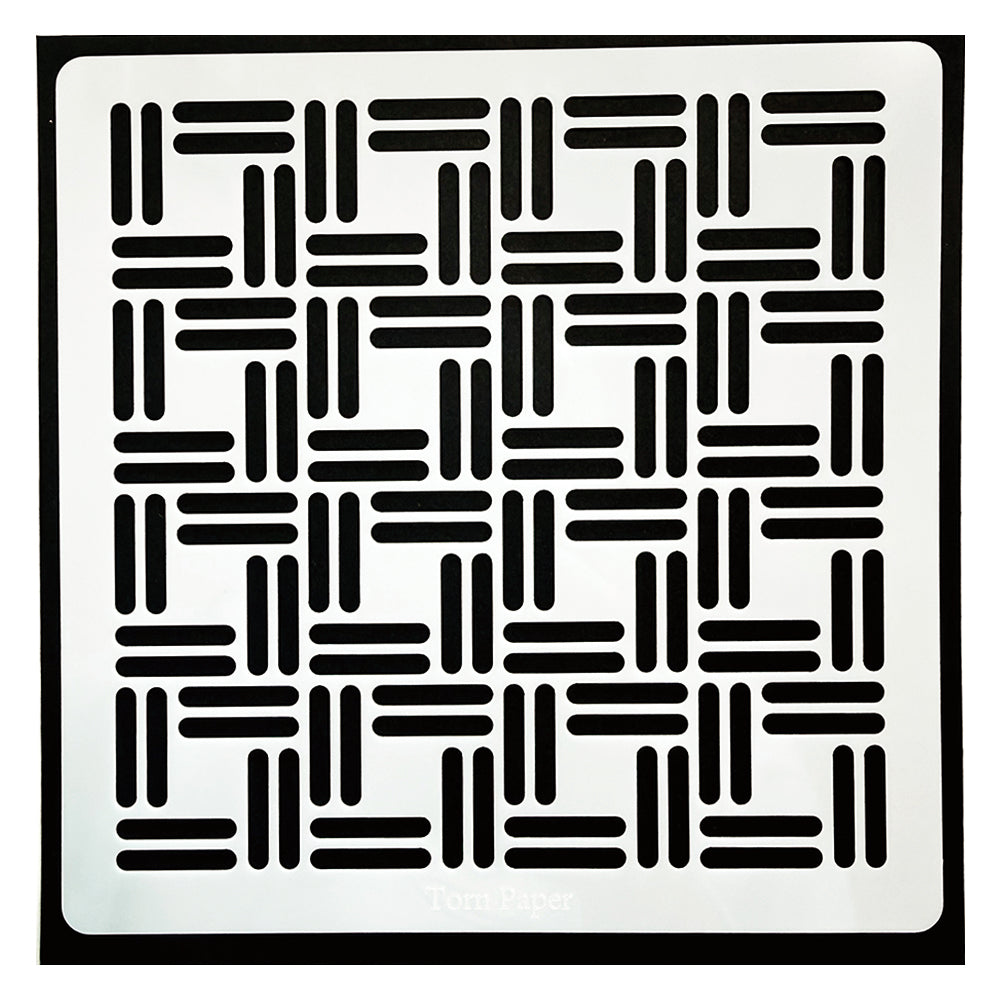 Torn Paper_ Basket Weave Stencil TPS 014