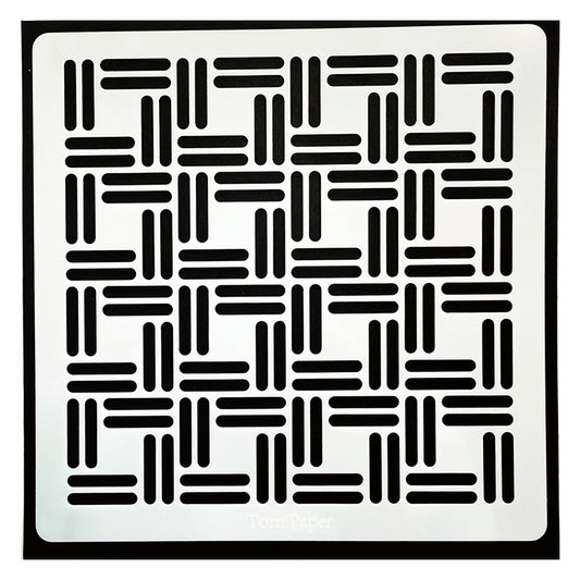 Torn Paper_ Basket Weave Stencil TPS 014