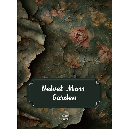 Torn Paper Scrapbooking Papers Velvet Moss Garden TPB-013