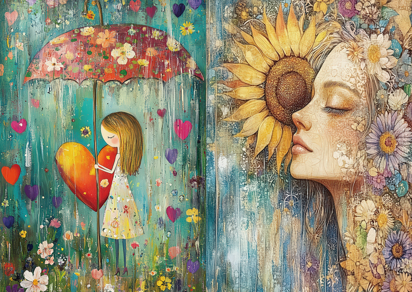 Torn Paper Scrapbooking Papers Soft Light, Soft Heart TPB-009