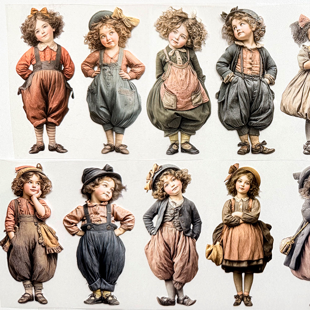 Torn Paper_ Paper Tales: Victorian Kids 3D Print PET Tape 200cm TPM 056[1Loop]