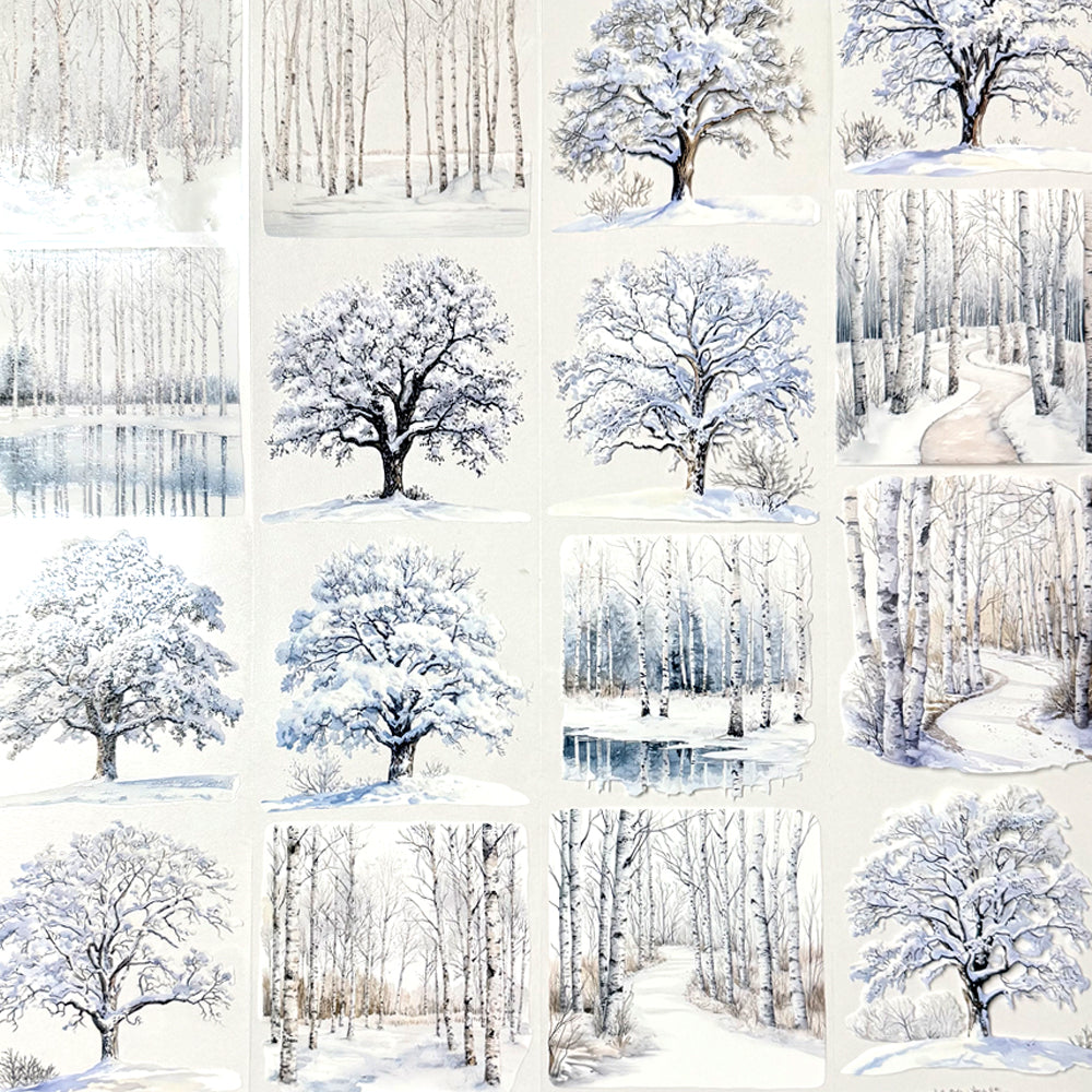 Torn Paper_ Silent tree crowned with snow 3D Print PET Tape 200cm TPM 044[1Loop]