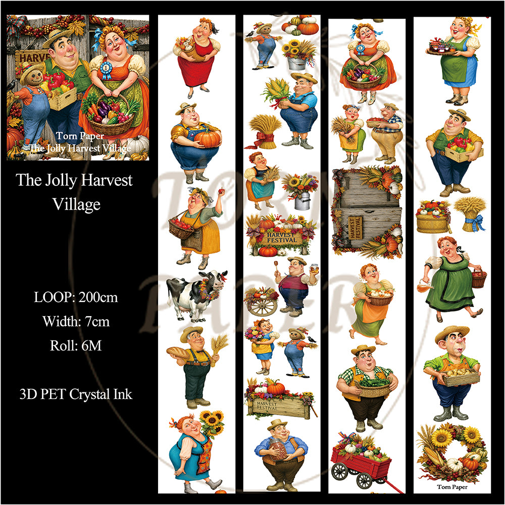 Torn Paper_ The Jolly Harvest Village 3D Print PET Tape 200cm TPM 122[1Loop]