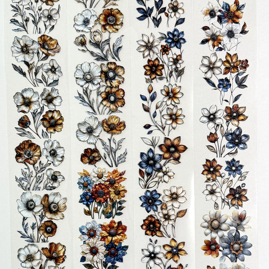 Torn Paper_ Whimsical Textured Blooms 3D Print PET Tape 200cm TPM 024[1Loop]