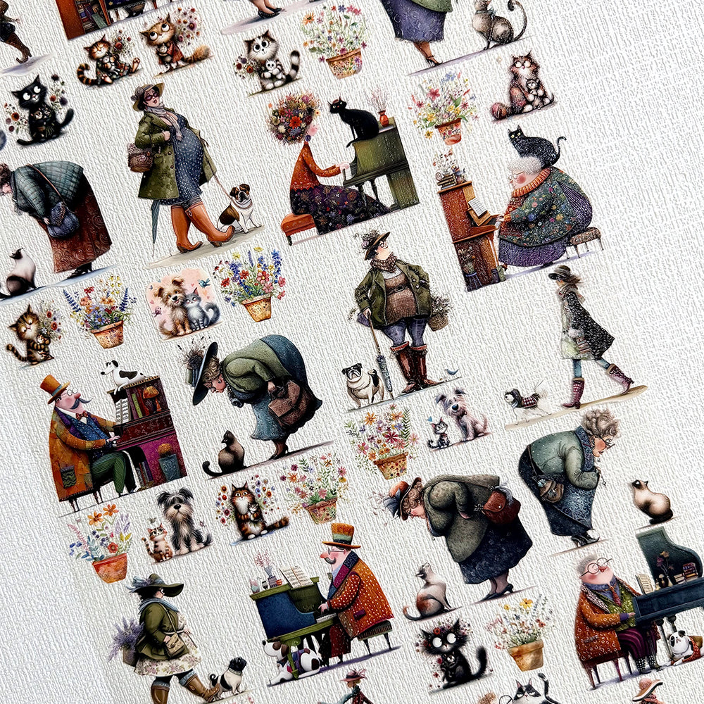 Torn Paper_ In harmony with animals 3D Print PET Tape 6m TPM 078[Whole]