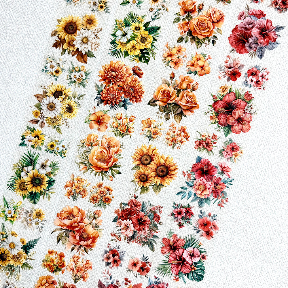Torn Paper_ A Day Blooming with Flowers 3D Print PET Tape 200cm TPM 074[1Loop]
