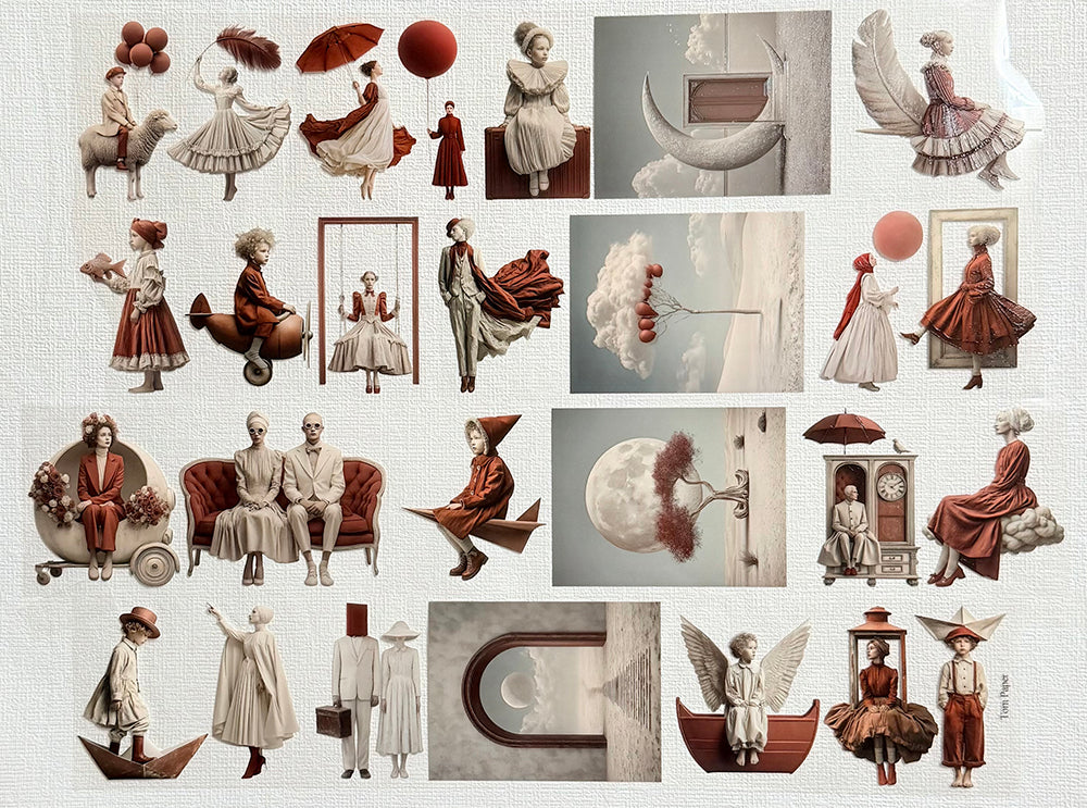 Torn Paper_ Scarlet Storybook 3D Print PET Tape 6m TPM 103[Whole]