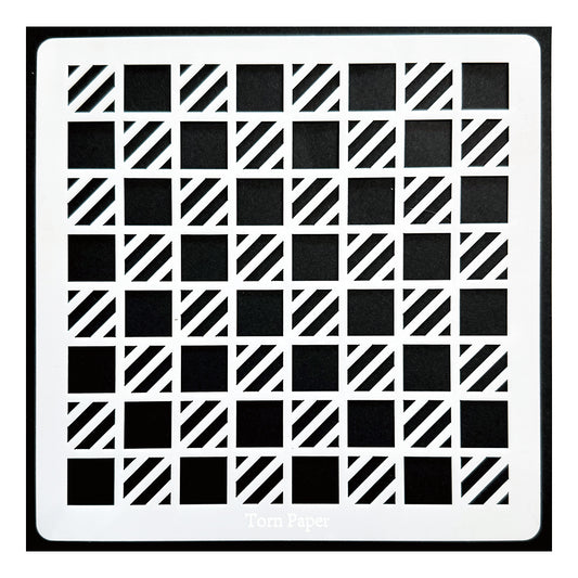 Torn Paper_ Stitched Plaid Stencil TPS 010