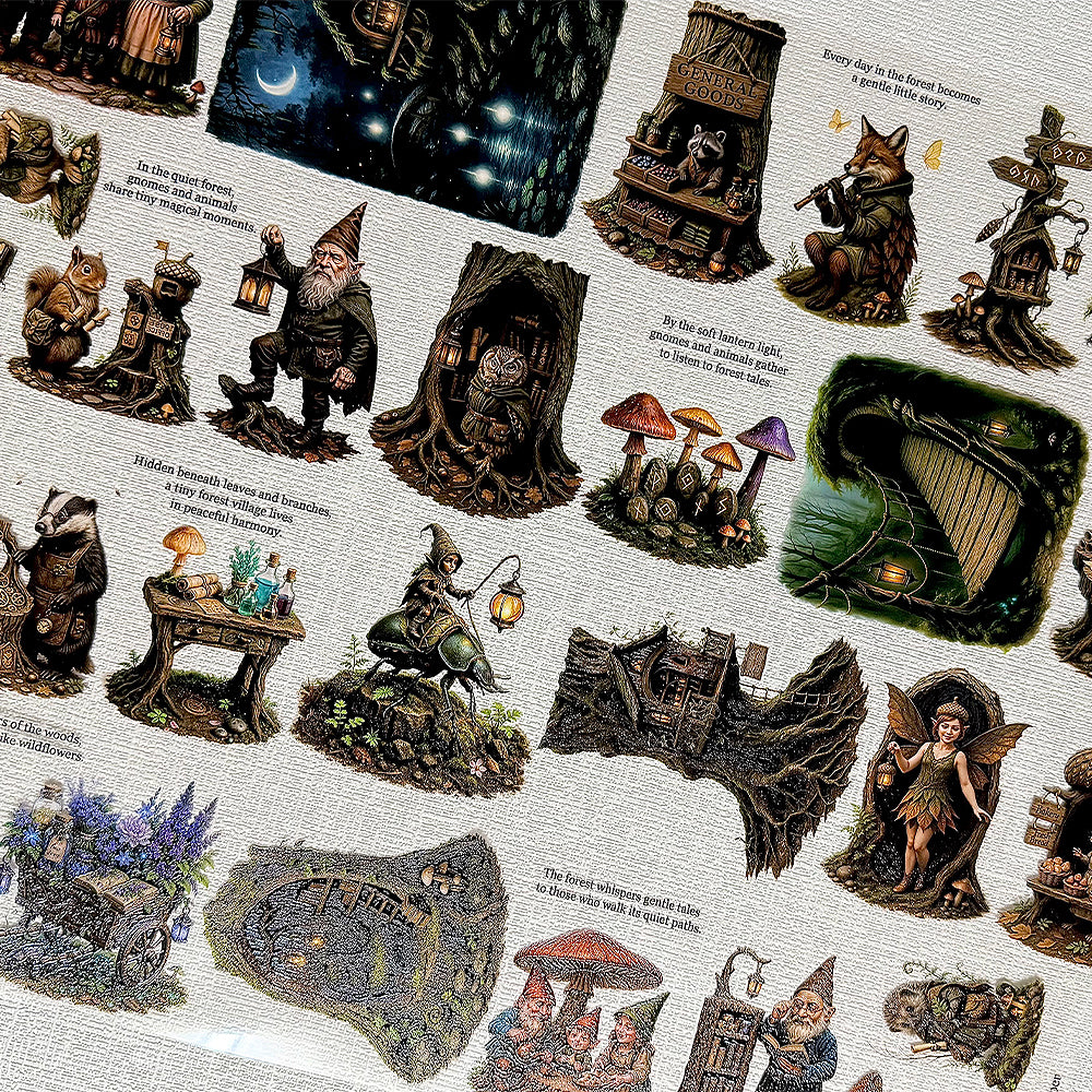 Torn Paper_ Little Gnomes of the Forest 3D Print PET Tape 200cm TPM 086[1Loop]
