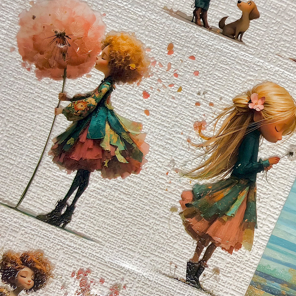 Torn Paper_ Petal Waltz Girls 3D Print PET Tape 6m TPM 087[Whole]